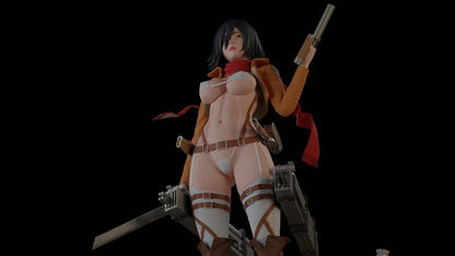 MIKASA NSFW 3D Printed Miniature | Fun Art | Figurine by Uroboros3D