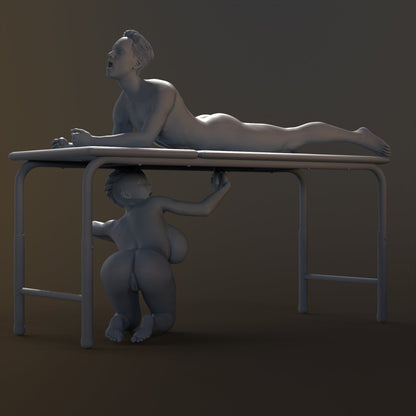 MILKING TABLE EROTIC 5 Naked 3d Printed miniature Resin Collectables Statues & Figurines