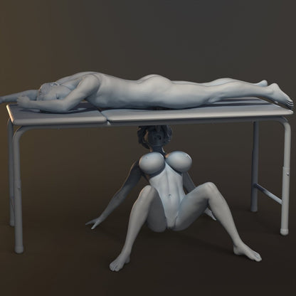MILKING TABLE EROTIC 6 Naked 3d Printed miniature Resin Collectables Statues & Figurines
