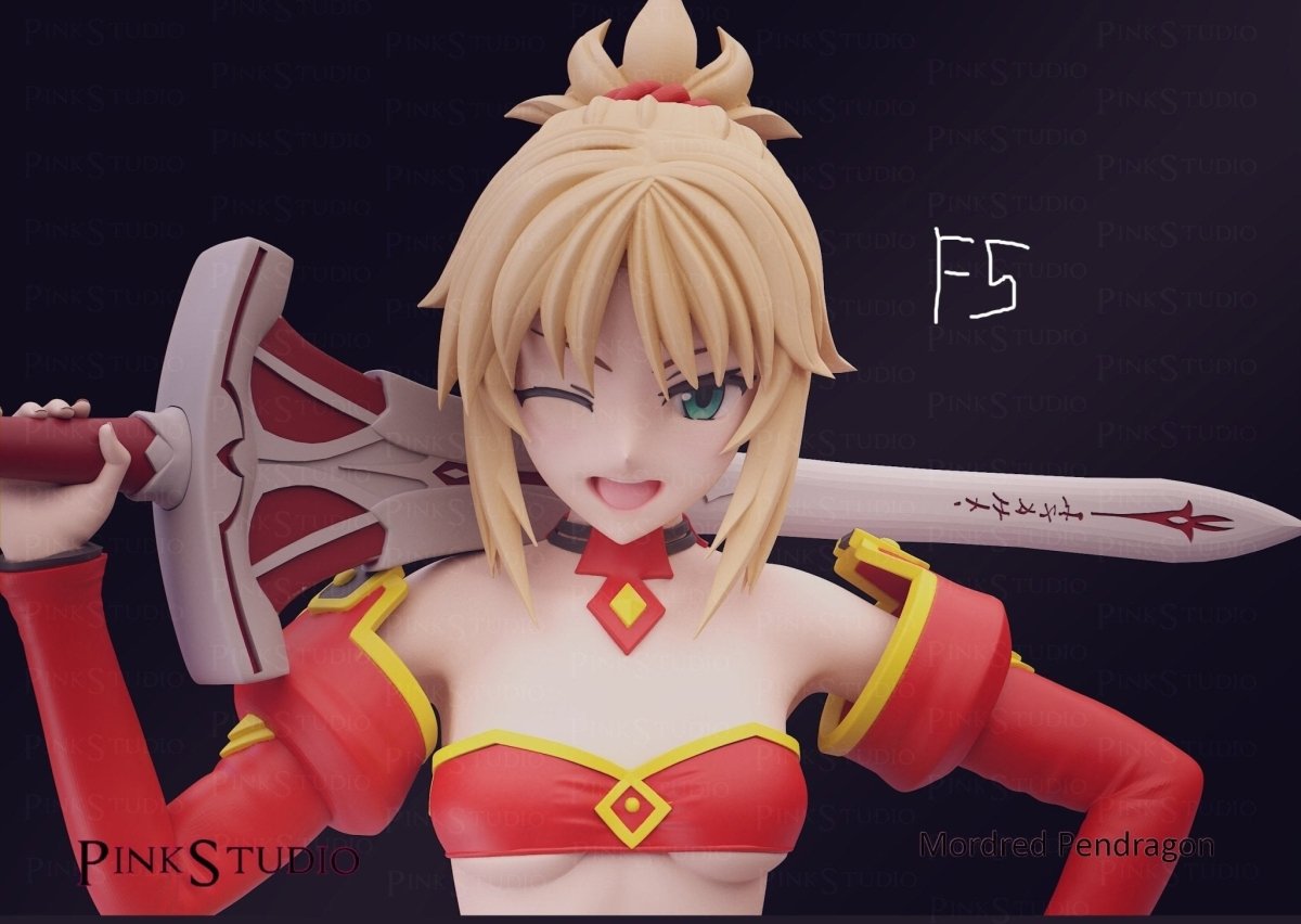 Mordred NSFW Firure 3D Printed Fanart DIY Garage Kit , Unpainted , NSFW Figurine , Nude Figurine , Sexy Miniature , Bondage figure , Naked Waifu , Adult Figurine , Anime Figure