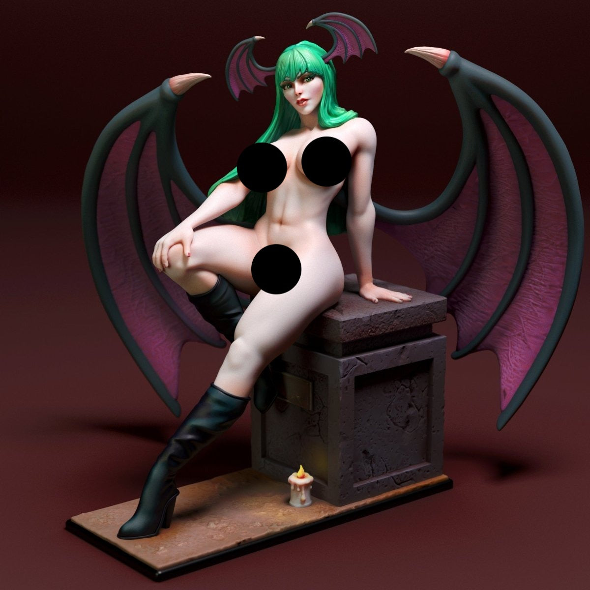 Morrigan NSFW 3d Printed miniature FanArt by Torrida