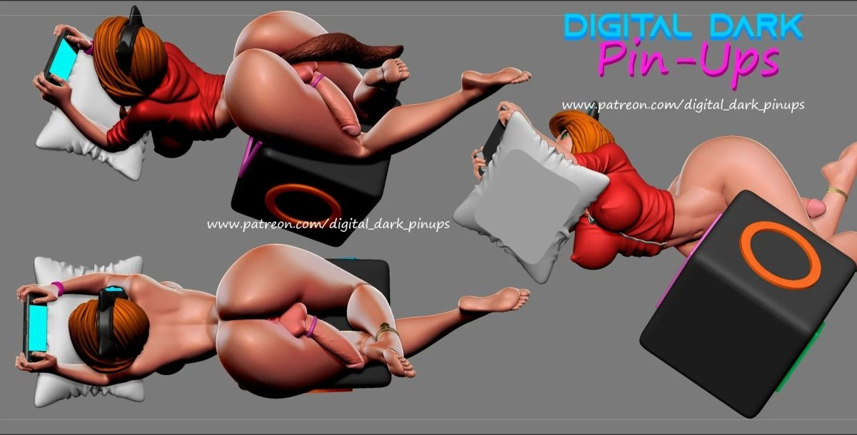 NSFW Resin Kit: Gamer Girl 3 FUTA by Digital Dark Pin-Ups
