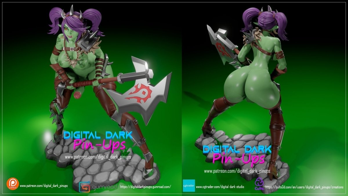 NSFW Resin Kit: Orc Girl FUTA by Digital Dark Pin-Ups