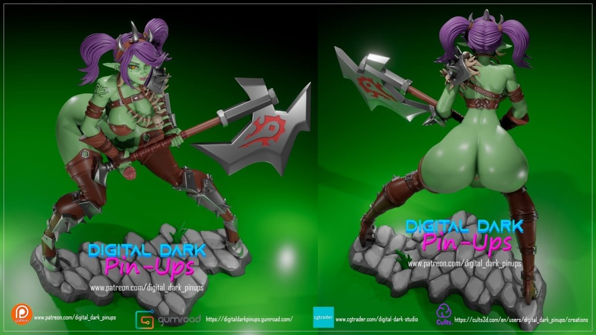 NSFW Resin Kit: Orc Girl FUTA by Digital Dark Pin-Ups
