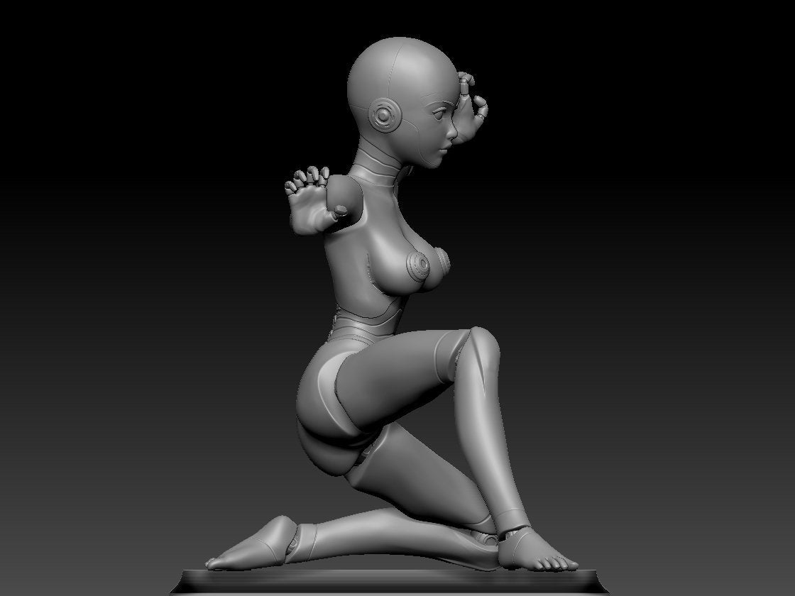 NSFW Resin Miniature Android Girl NSFW 3D Printed Figurine Fanart Unpainted Miniature