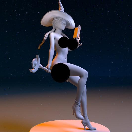 NSFW Resin Miniature Beautiful Witch Nude 3D Printed Figurine Fanart Unpainted