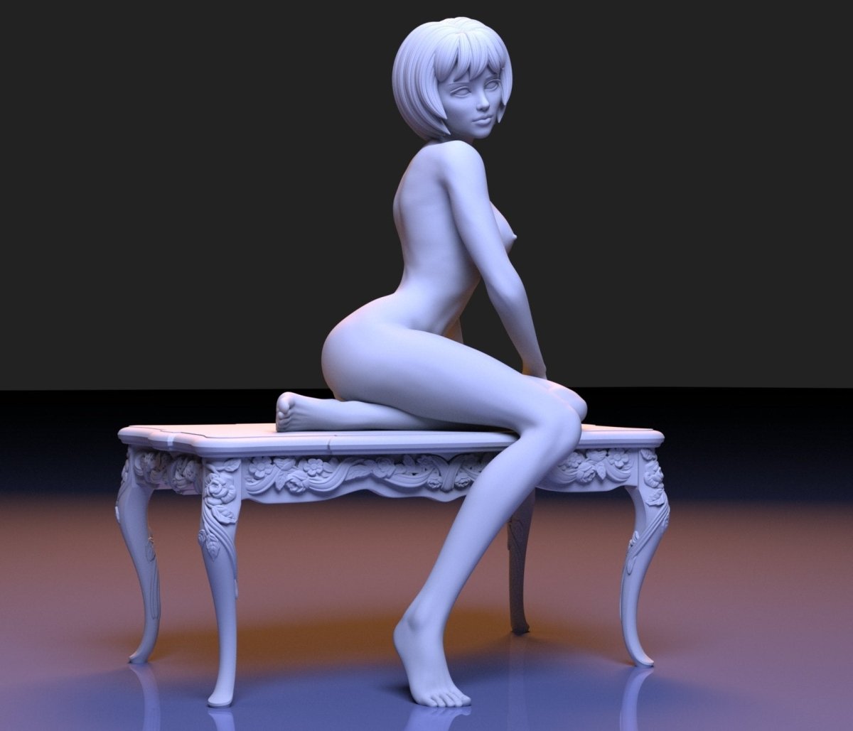 NSFW Resin Miniature Cutie Girl NSFW 3D Printed Figurine Fanart Unpainted Miniature Collectibles