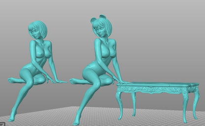 NSFW Resin Miniature Cutie Girl NSFW 3D Printed Figurine Fanart Unpainted Miniature Collectibles