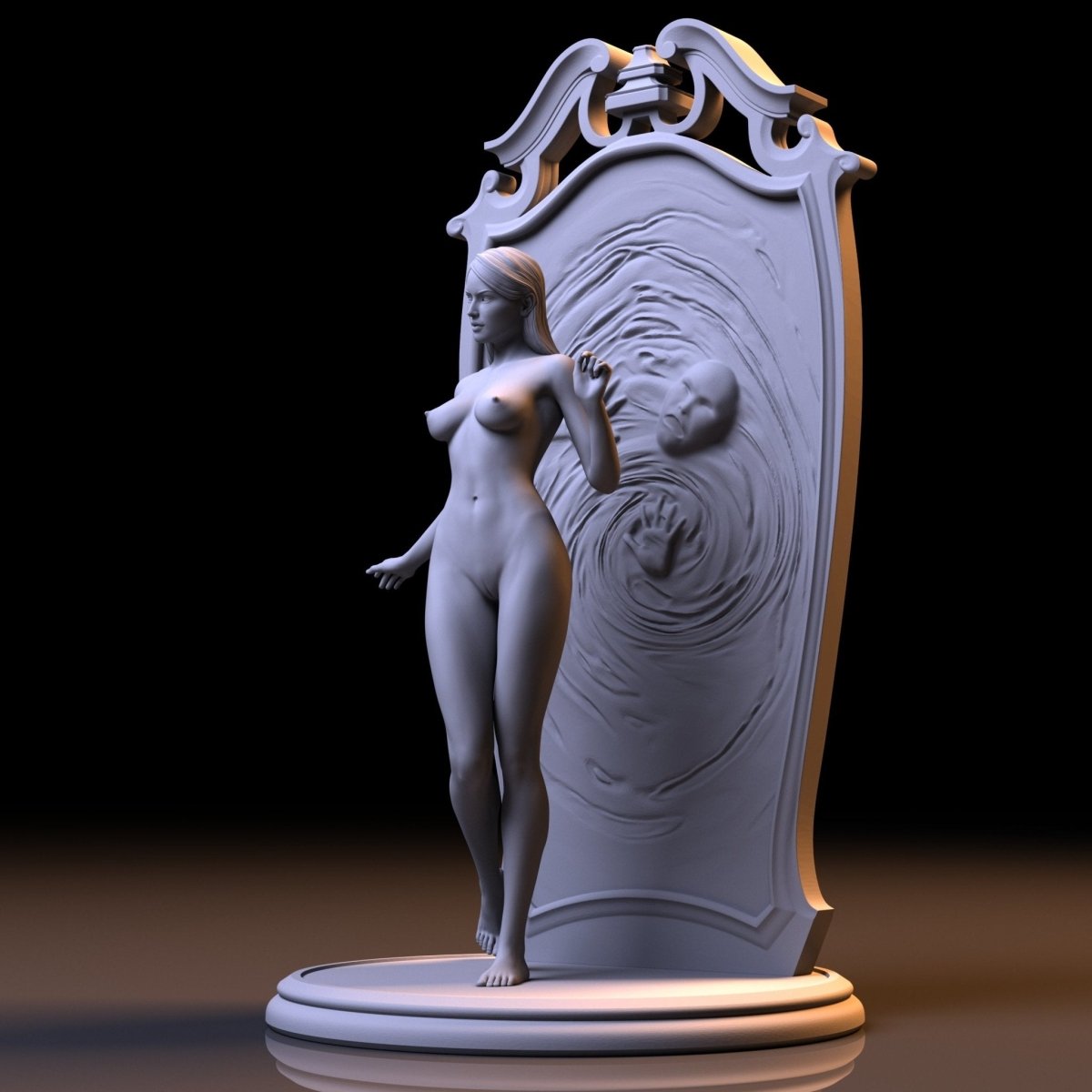 NSFW Resin Miniature Dark Mirror Girl NSFW 3D Printed Fanart Unpainted Miniature