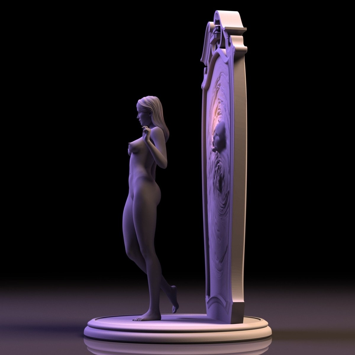 NSFW Resin Miniature Dark Mirror Girl NSFW 3D Printed Fanart Unpainted Miniature