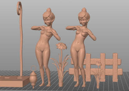 NSFW Resin Miniature Elves of Fairy Tale NSFW 3D Printed Fanart Unpainted Miniature