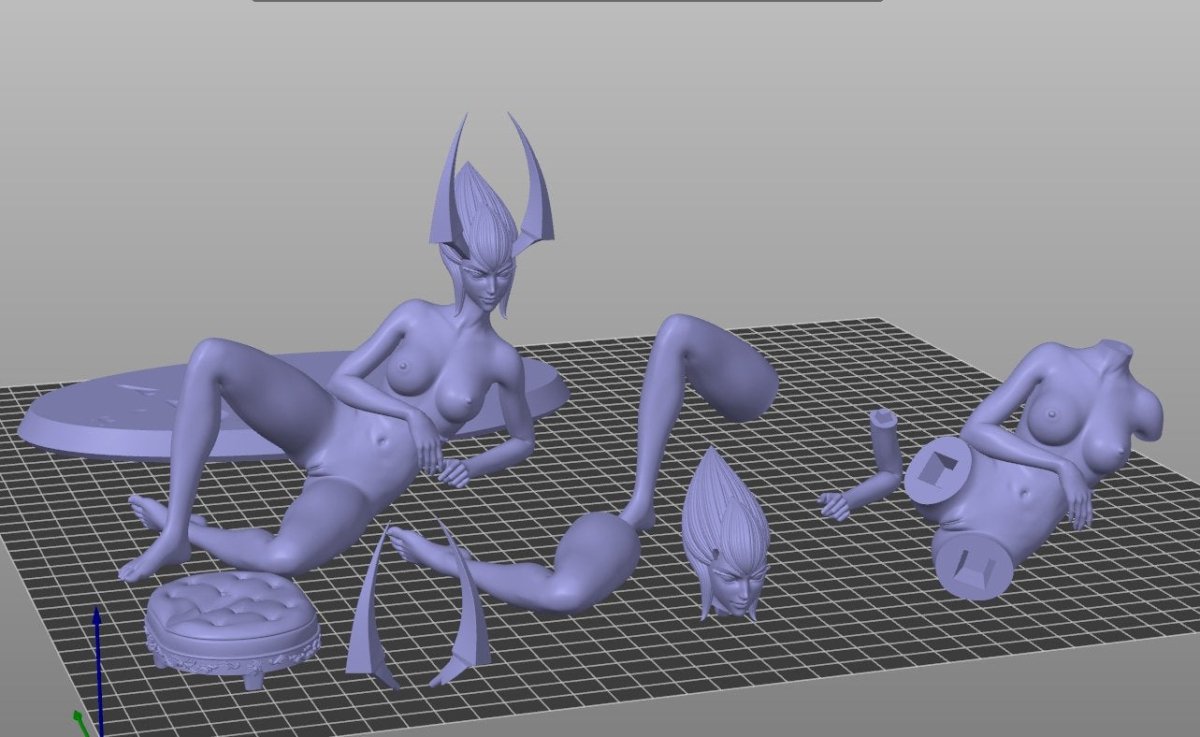 NSFW Resin Miniature Evelynn NSFW 3D Printed Figurine Fanart Unpainted Miniature Collectibles