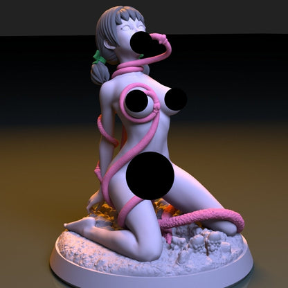 NSFW Resin Miniature GIRL ABUSED BY TENTACLES NSFW 3D Printed Figurine Fanart Unpainted Miniature Collectibles