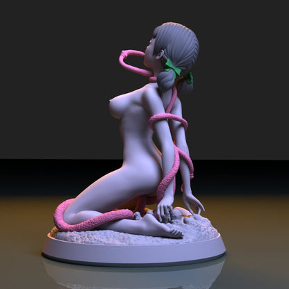 NSFW Resin Miniature GIRL ABUSED BY TENTACLES NSFW 3D Printed Figurine Fanart Unpainted Miniature Collectibles