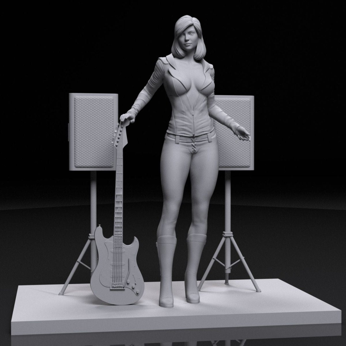 NSFW Resin Miniature Guitar Rocker Girl