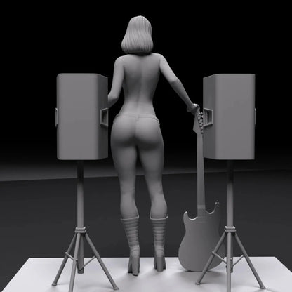 NSFW Resin Miniature Guitar Rocker Girl