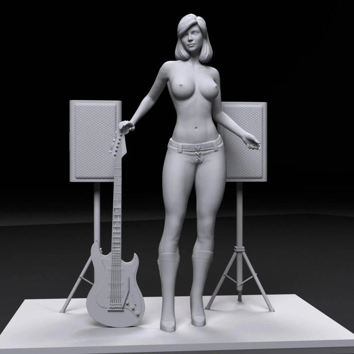 NSFW Resin Miniature Guitar Rocker Girl