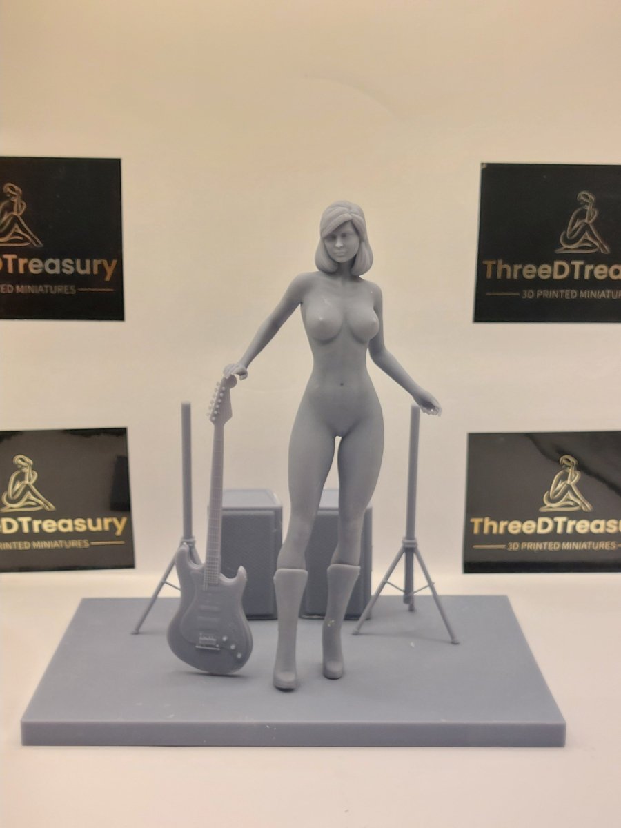 NSFW Resin Miniature Guitar Rocker Girl Nude Figure