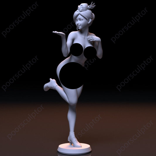 NSFW Resin Miniature Japanese Air Hostess NSFW 3D Printed Figurine Fanart Unpainted Miniature