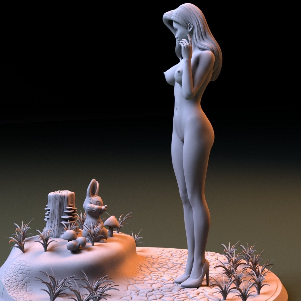 NSFW Resin Miniature JESSICA RABBIT NSFW 3D Printed Miniature Fanart Unpainted