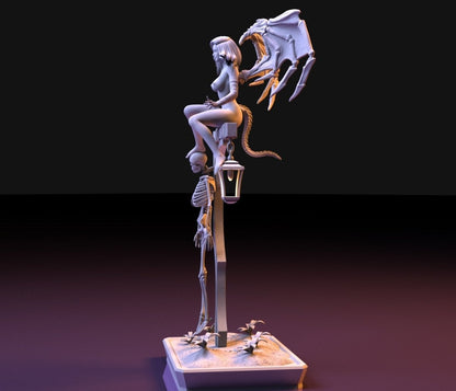 NSFW Resin Miniature Lucifer girl NSFW 3D Printed Figurine Fanart Unpainted Miniature Collectibles