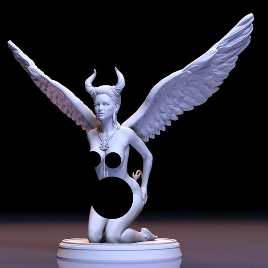 NSFW Resin Miniature Lucifer girl NSFW 3D Printed Figurine Fanart Unpainted Miniature Collectibles