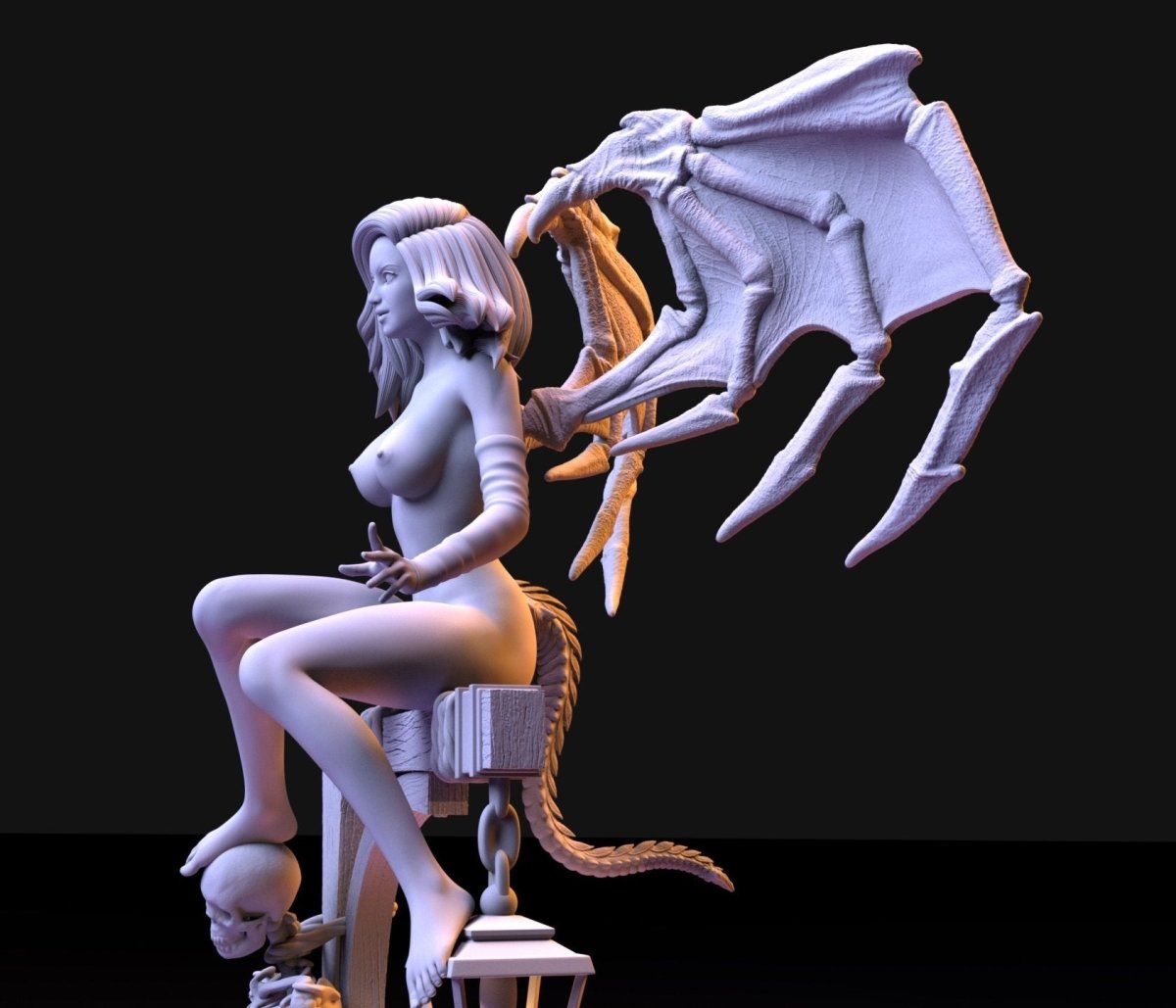 NSFW Resin Miniature Lucifer girl NSFW 3D Printed Figurine Fanart Unpainted Miniature Collectibles