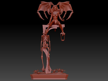 NSFW Resin Miniature Lucifer girl NSFW 3D Printed Figurine Fanart Unpainted Miniature Collectibles