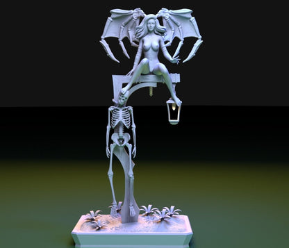 NSFW Resin Miniature Lucifer girl NSFW 3D Printed Figurine Fanart Unpainted Miniature Collectibles