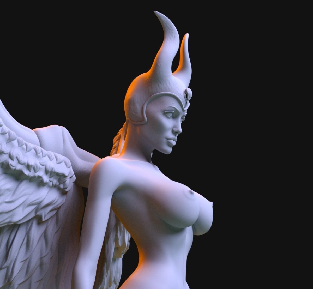 NSFW Resin Miniature MALEFICENT NSFW 3D Printed Figurine Fanart Unpainted Miniature Collectibles