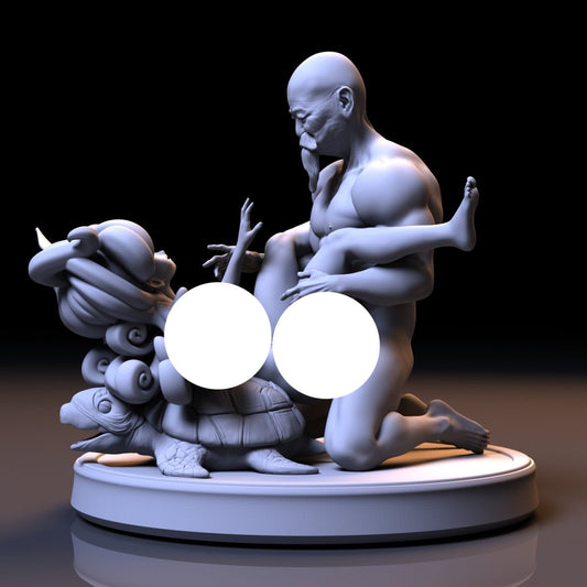 NSFW Resin Miniature Master Roshi and Launch NSFW 3D Printed Fanart Unpainted Miniature