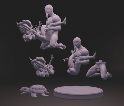 NSFW Resin Miniature Master Roshi and Launch NSFW 3D Printed Fanart Unpainted Miniature