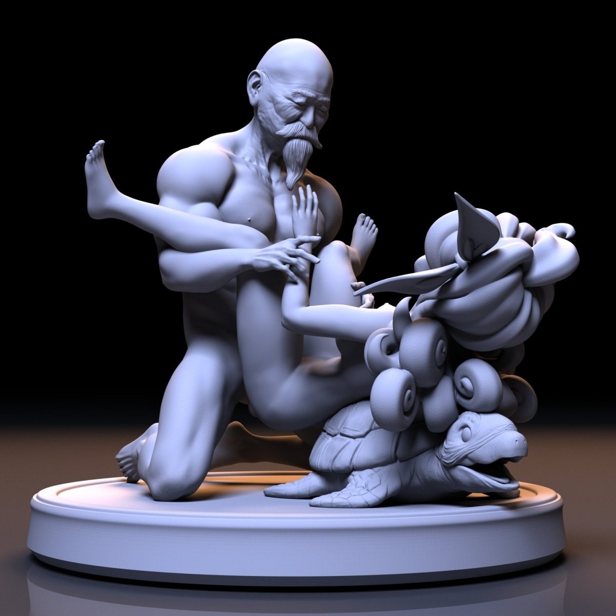 NSFW Resin Miniature Master Roshi and Launch NSFW 3D Printed Fanart Unpainted Miniature