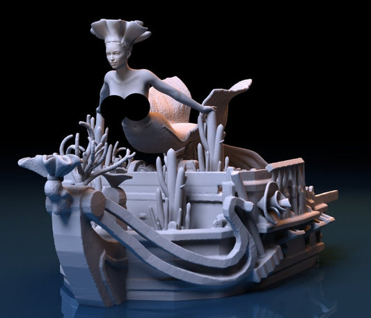 NSFW Resin Miniature Mermaid 2 NSFW 3D Printed Miniature Fanart Unpainted