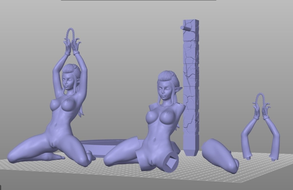 NSFW Resin Miniature Orc slave girl NSFW 3D Printed Figurine Fanart Unpainted Miniature Collectibles