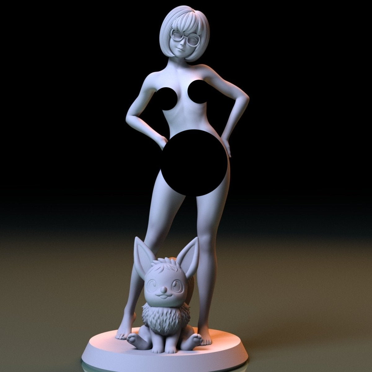 NSFW Resin Miniature Penny and Eevee NSFW 3D Printed Figurine Fanart Unpainted Miniature