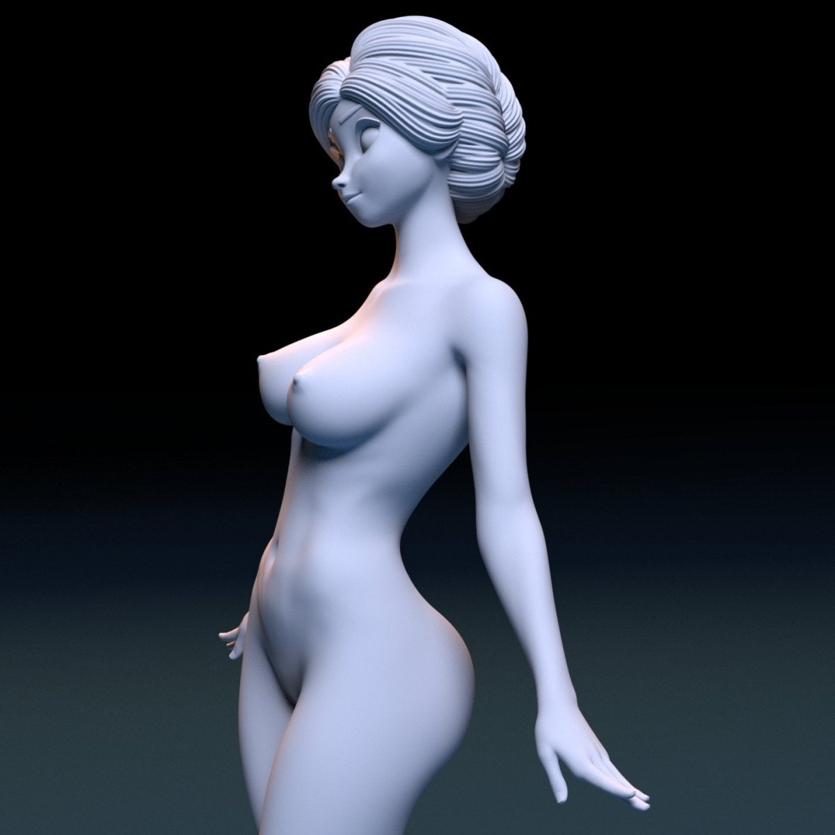 NSFW Resin Miniature Princess Anna 4 NSFW 3D Printed Figurine Fanart Unpainted Miniature