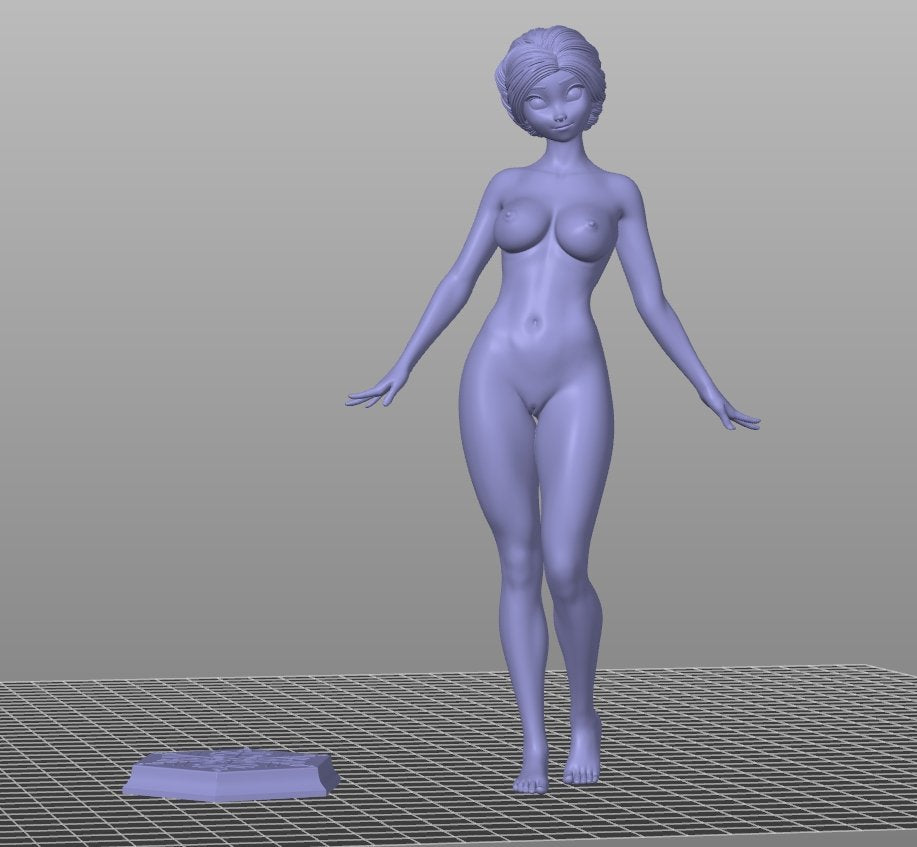 NSFW Resin Miniature Princess Anna 4 NSFW 3D Printed Figurine Fanart Unpainted Miniature