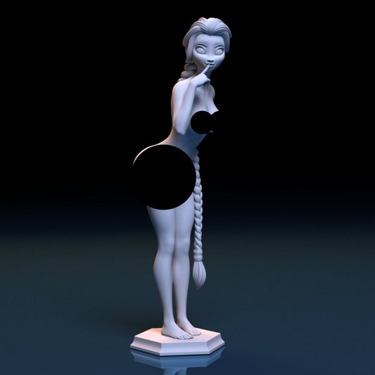 NSFW Resin Miniature Princess Elsa NSFW 3D Printed Figurine Fanart Unpainted Miniature