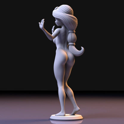 NSFW Resin Miniature Princess Jasmine NSFW 3D Printed Figurine Fanart Unpainted Miniature Collectibles