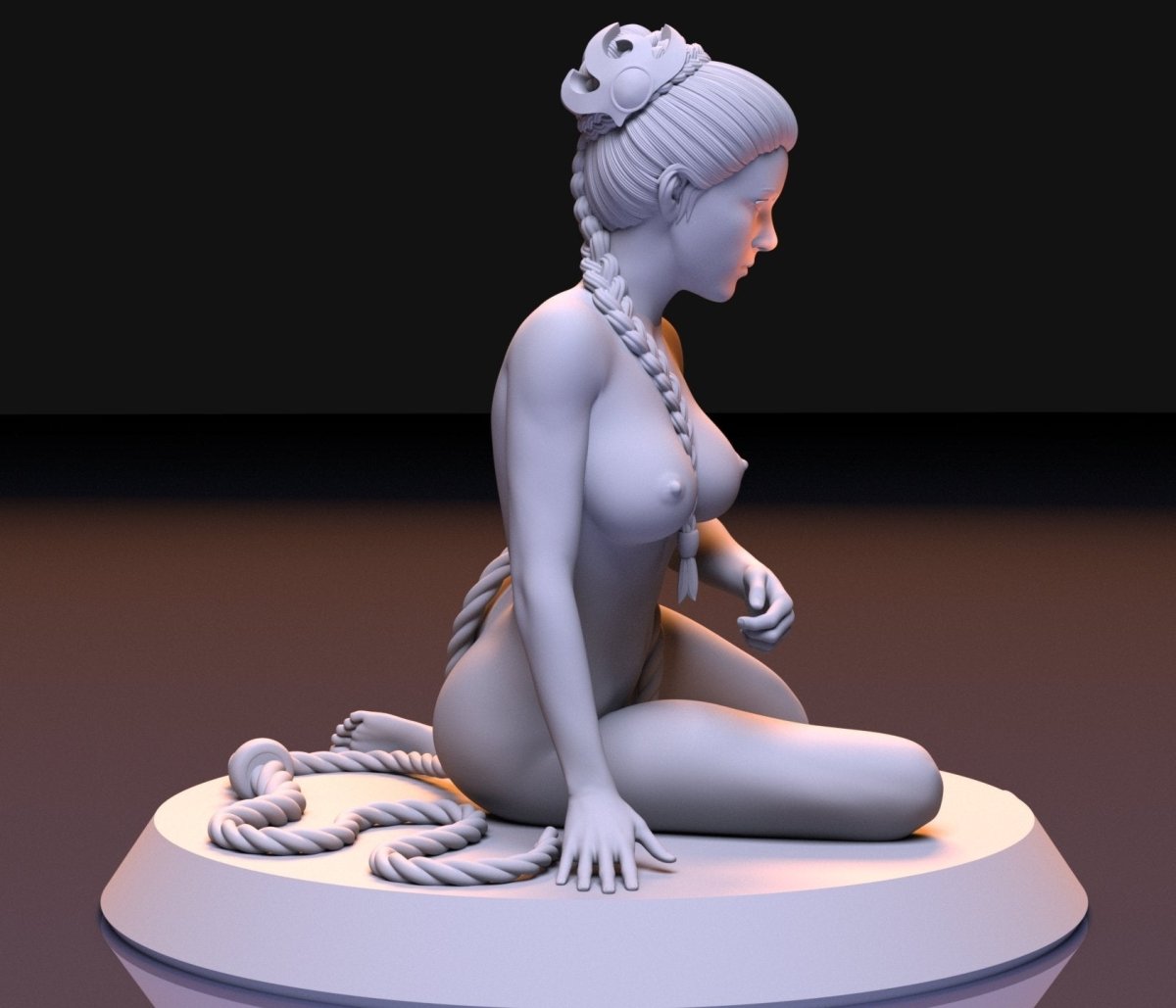 NSFW Resin Miniature Slave Leia NSFW 3D Printed Figurine Fanart Unpainted Miniature Collectibles