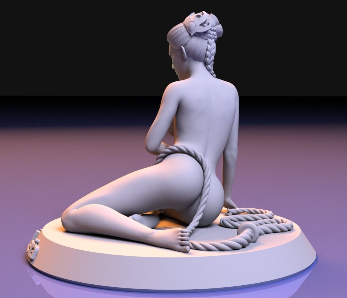 NSFW Resin Miniature Slave Leia NSFW 3D Printed Figurine Fanart Unpainted Miniature Collectibles