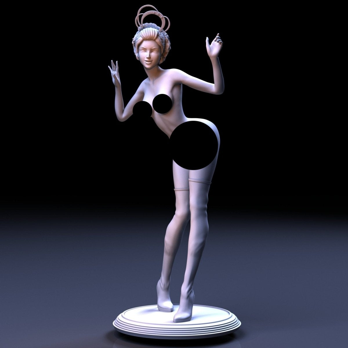 NSFW Resin Miniature Space Girl 2 NSFW 3D Printed Figurine Fanart Unpainted Miniature Scaled Models