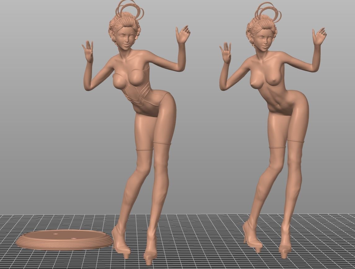 NSFW Resin Miniature Space Girl 2 NSFW 3D Printed Figurine Fanart Unpainted Miniature Scaled Models