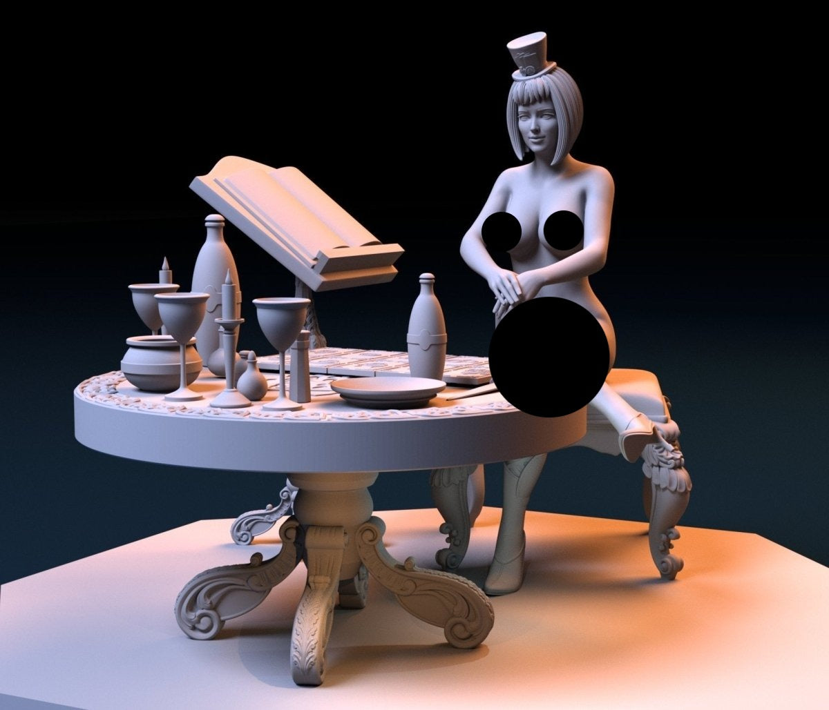 NSFW Resin Miniature Tarot Girl NSFW 3D Printed Miniature Fanart Unpainted