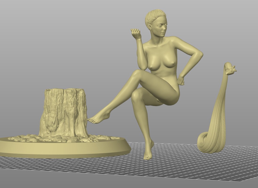 NSFW Resin Miniature The Girl in the Forest NSFW 3D Printed Miniature Fanart Unpainted