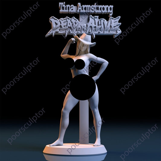 NSFW Resin Miniature Tina Armstrong NSFW 3D Printed Figurine Fanart Unpainted Miniature