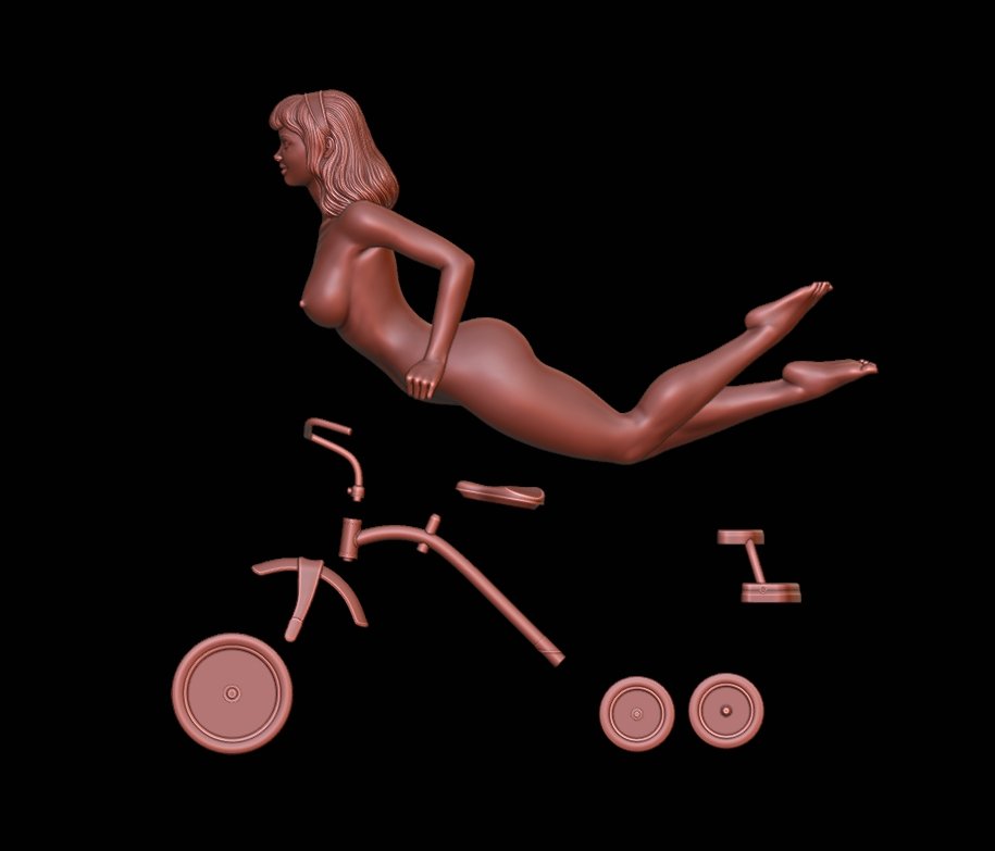 NSFW Resin Miniature Tricycle Girl