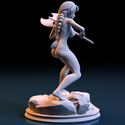 NSFW Resin Miniature Viking Girl NSFW 3D Printed Figurine Fanart Unpainted Miniature Scaled Models