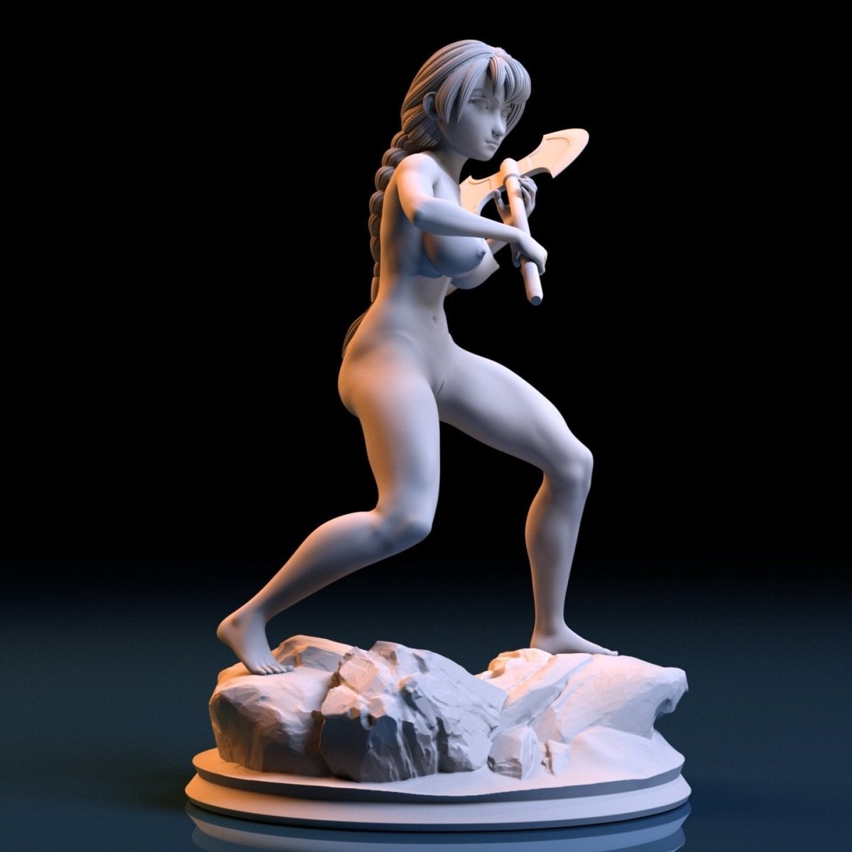 NSFW Resin Miniature Viking Girl NSFW 3D Printed Figurine Fanart Unpainted Miniature Scaled Models